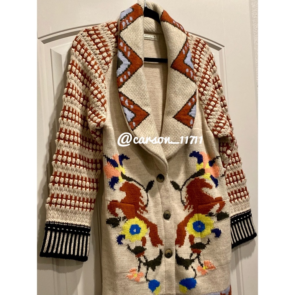 RARE NEW Anthropologie Caballos Sweater Cardigan S by Adomartins - Picture 6 of 11